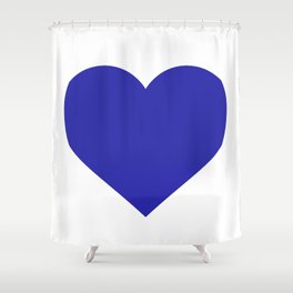 Heart (Navy Blue & White) Shower Curtain