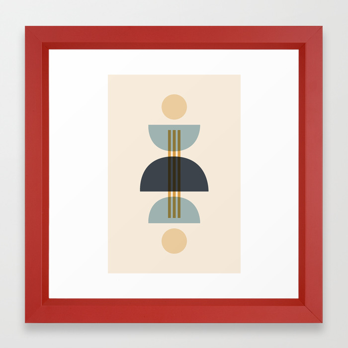 Sapphire Abstract Half Moon 1 Framed Art Print