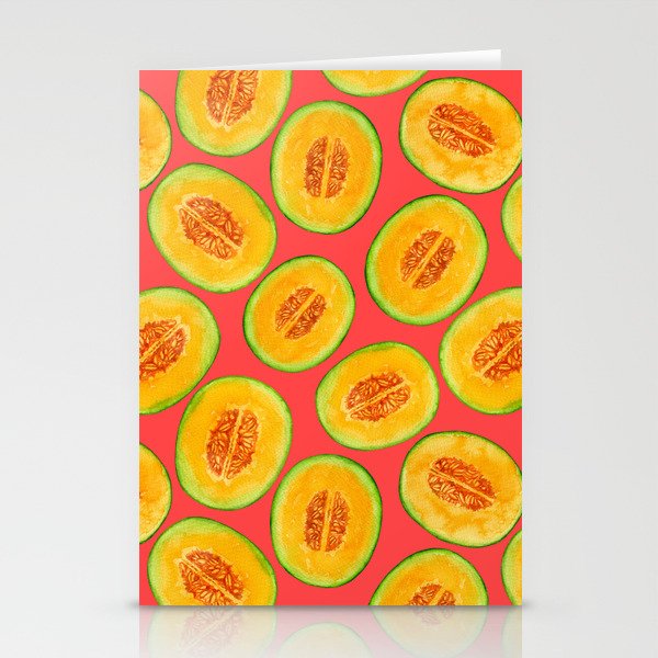 Melon slices watercolor pattern Stationery Cards