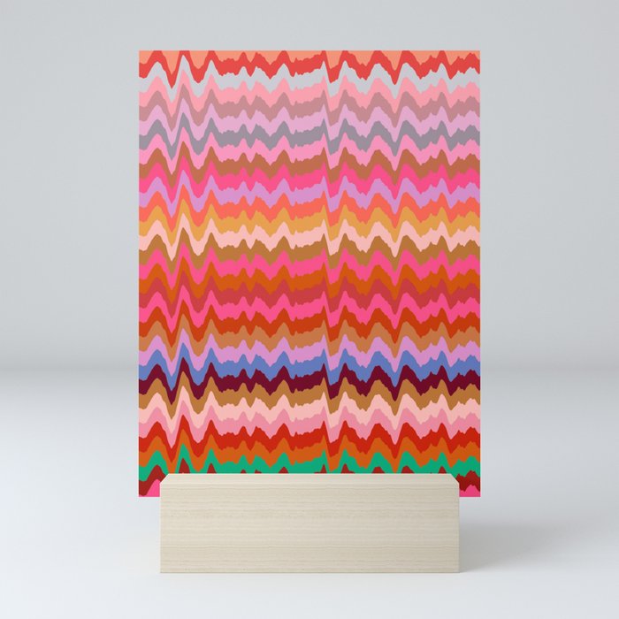 Abstraction_GEOMETRIC_COLORFUL_POP_WAVE_OCEAN_SURF_0321C Mini Art Print