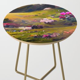 Flower Field and Volcano Side Table