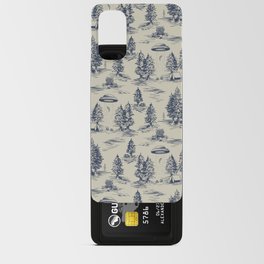 Alien Abduction Toile De Jouy Pattern in Blue Android Card Case