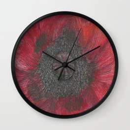 Heart of the Poppy by Candy Medusa Wall Clock