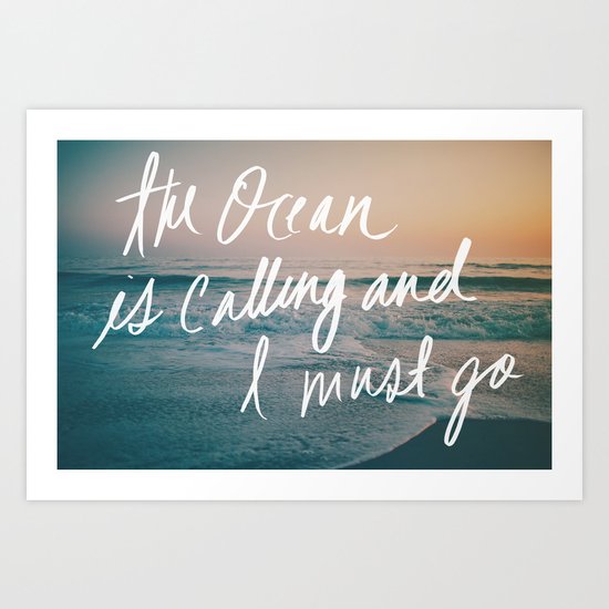 The Ocean is Calling by Laura Ruth and Leah Flores Art Print
