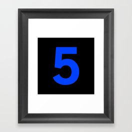 Number 5 (Blue & Black) Framed Art Print