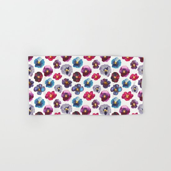 Watercolor violets Hand & Bath Towel