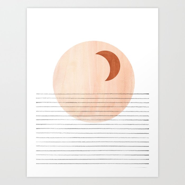 Abstract sun and moon Art Print