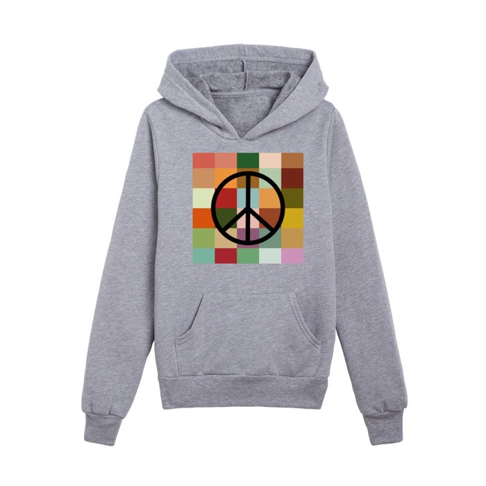 Abstraction_PEACE_GEOMETRIC_LOVE_COLORFUL_JOY_POP_ART_1212L Kids Pullover Hoodie