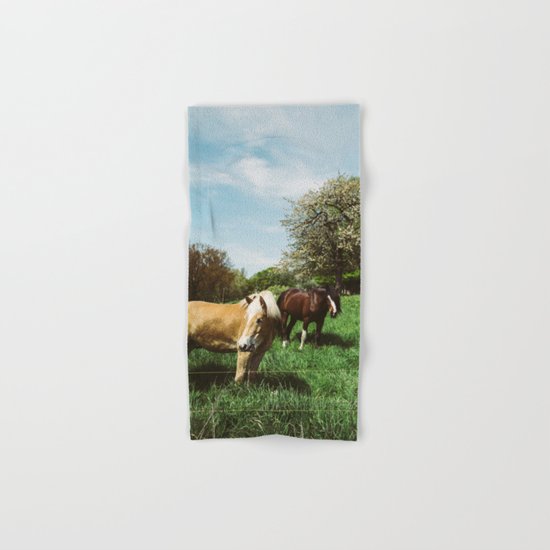 Horses In Spring Pasture Hand & Bath Towel