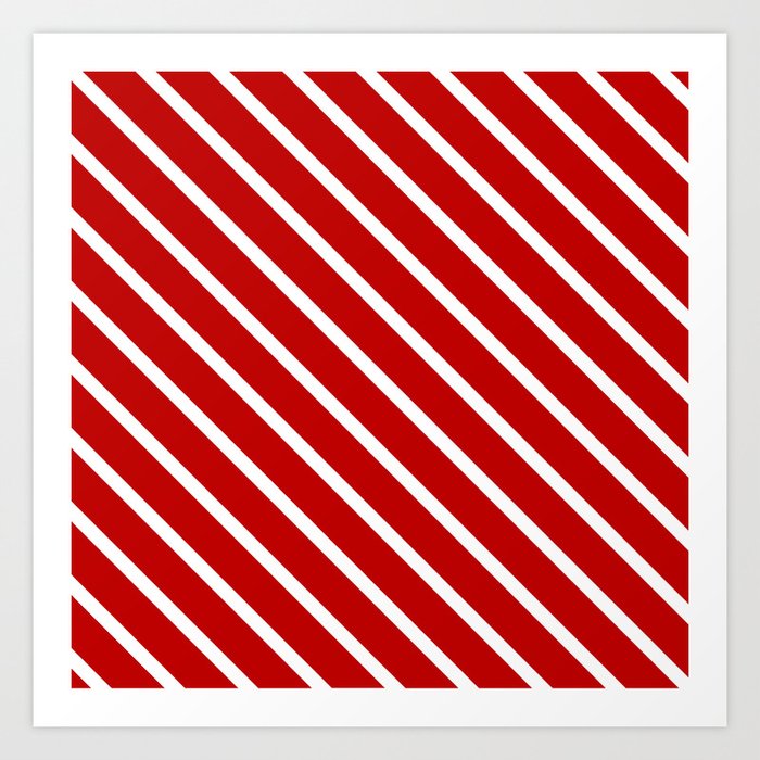 Chilli Diagonal Stripes Art Print