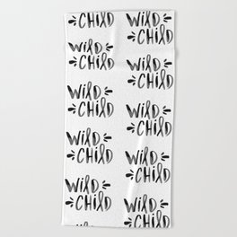 Wild Child – Black Beach Towel