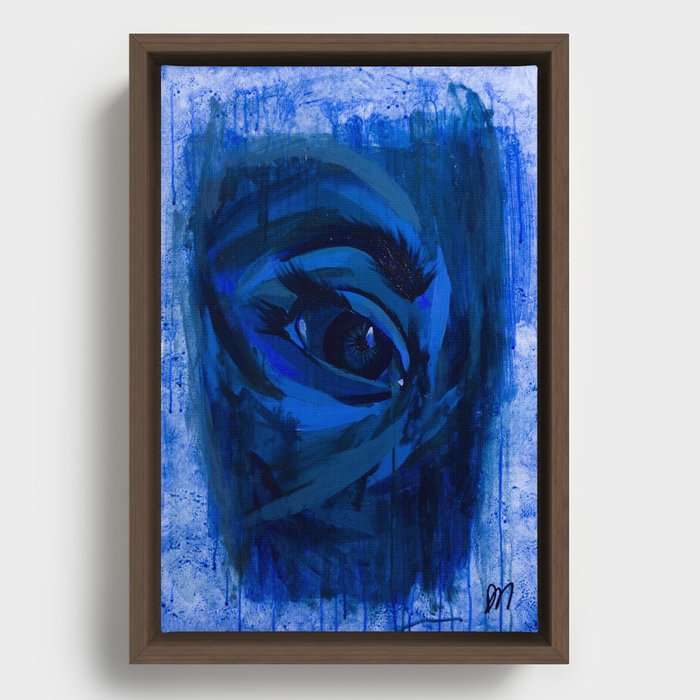 Deep Blue Eye Framed Canvas
