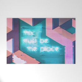 This Must Be The Place Sign Vaporwave Aesthetic Welcome Mat