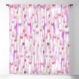 Pink Watercolor Hearts for Her Blackout Curtain