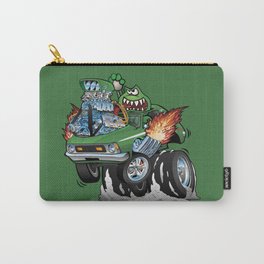 Seventies Green Hot Rod Funny Car Cartoon Carry-All Pouch