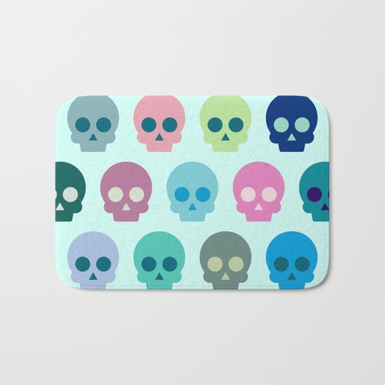 Colorful Skull Cute Pattern Bath Mat