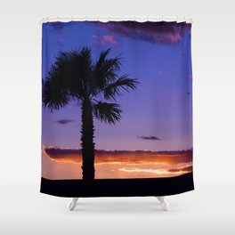 Palm Sunset - V Shower Curtain