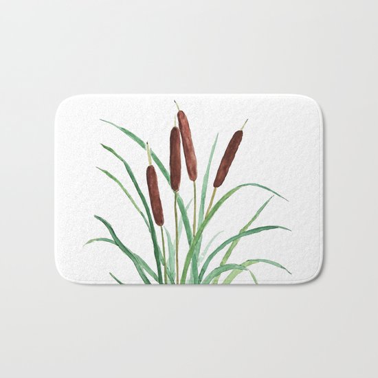 cattails plant Bath Mat