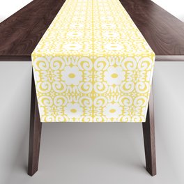 Retro Daisy Lace White on Yellow Table Runner