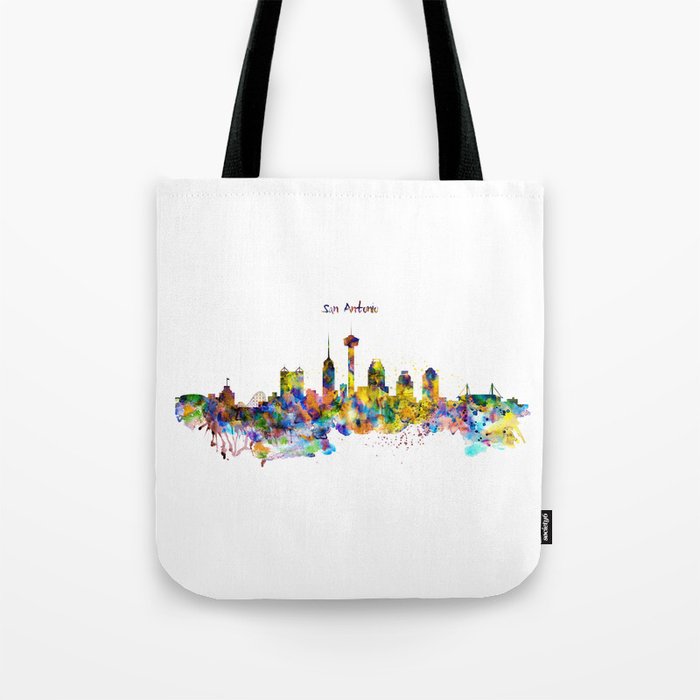 San Antonio Skyline Silhouette Tote Bag