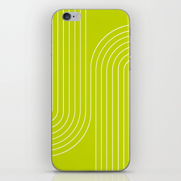 Minimal Line Curvature LXXII Lime Green Mid Century Modern Arch Abstract iPhone Skin