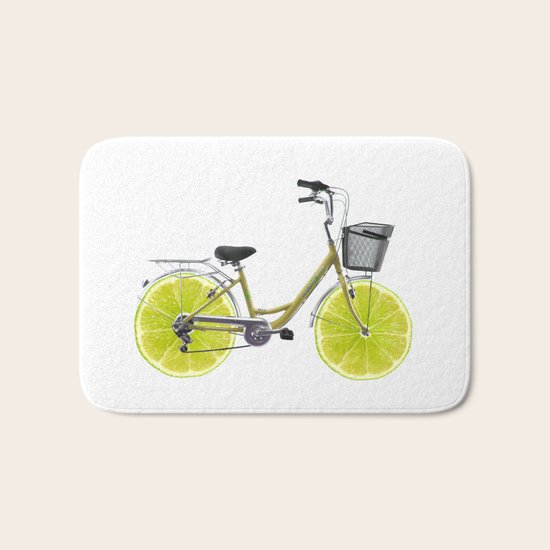 Lemon Bike Bath Mat