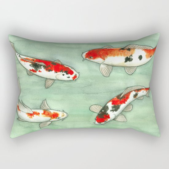 La ronde des carpes koi Rectangular Pillow