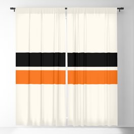 2 Stripes Black Orange Blackout Curtain