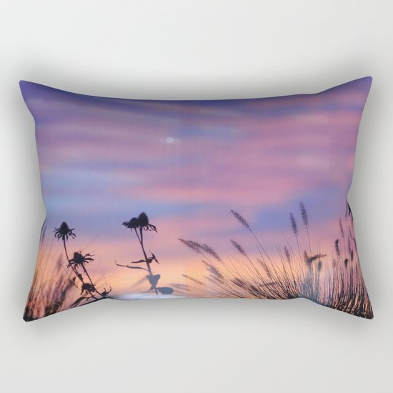 LOOK OUTSIDE - Flowers & Sunset #1 #art #society6 Rectangular Pillow