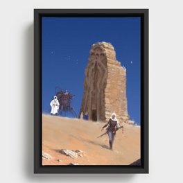Strange temple in the desert  Framed Canvas