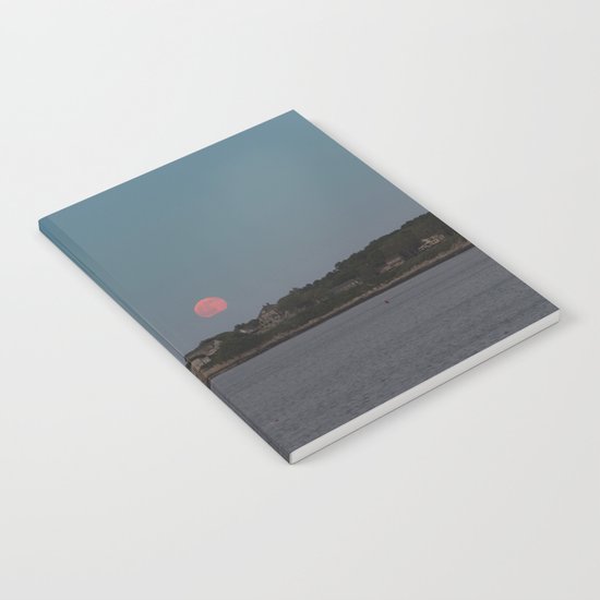 Full Strawberry Moon Rising over Rockport Notebook