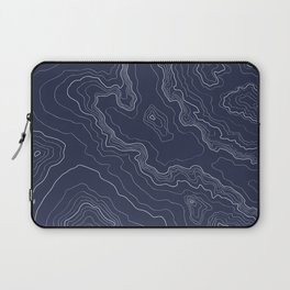 Navy topography map Laptop Sleeve