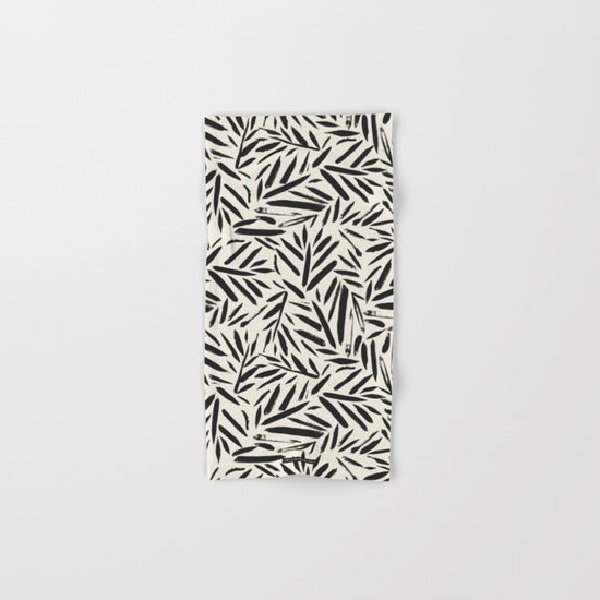 Not So Black and white leaves Hand & Bath Towel