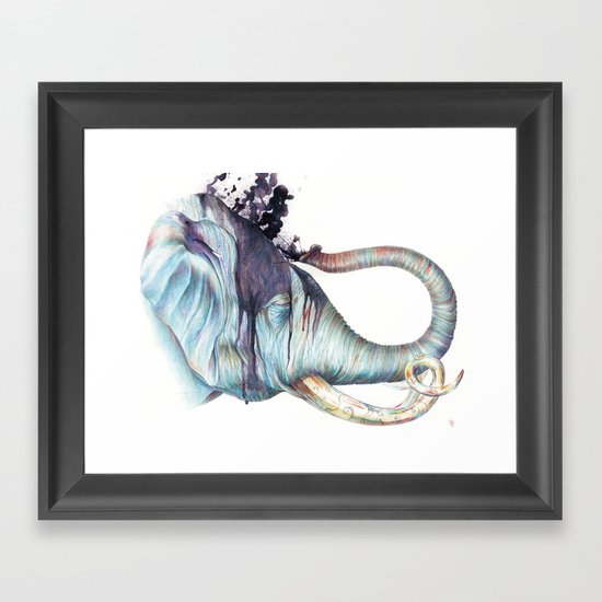 Elephant Shower Framed Art Print