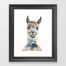 Llama Latte Framed Art Print