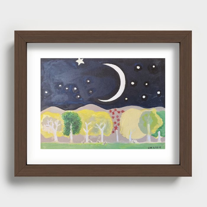 Crescent Moon Recessed Framed Print