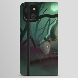 Spooky Opossum iPhone Wallet Case
