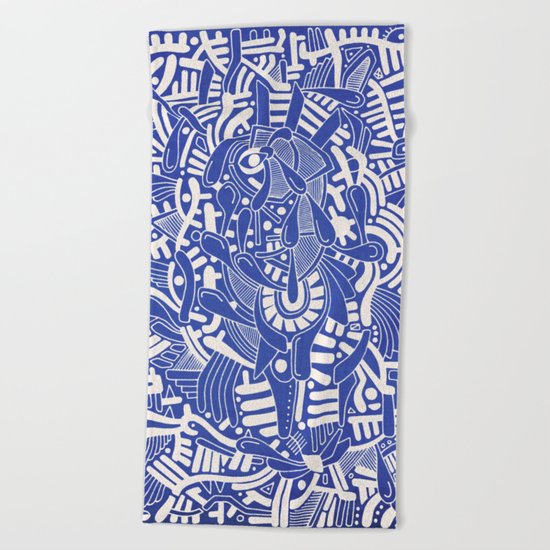 - captain lost in blue - Beach Towel