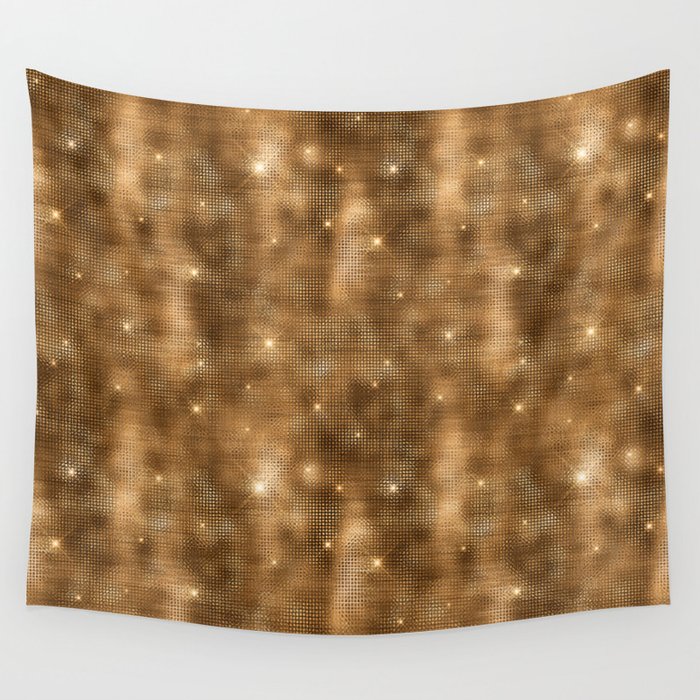 Glam Gold Diamond Shimmer Glitter Wall Tapestry