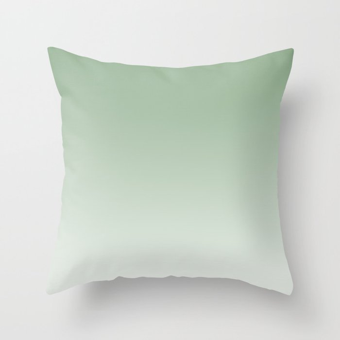 Smooth Sage Minimalist Ombré Gradient Abstract Throw Pillow