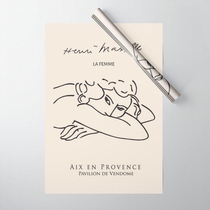 Henri Matisse 'La Femme' Female Nude Figurative Line Art Wrapping Paper