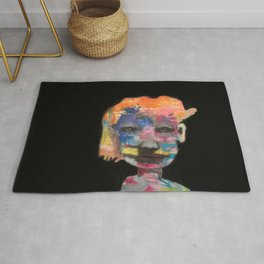 Can't wait to get to know you Rug | Surreal, Acrylic, Painting, Pop Art, Nordicart, Portrait, Scandinavian, Colorfulart 