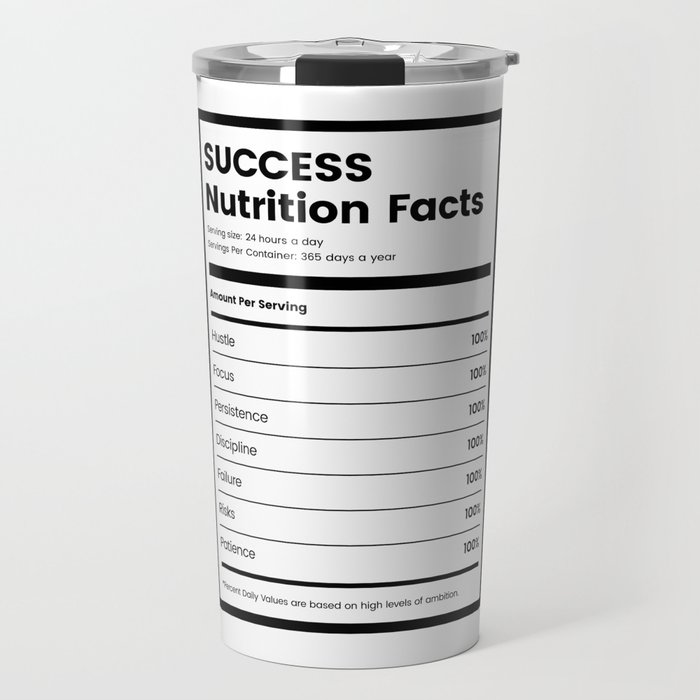 Success Nutrition Facts Travel Mug
