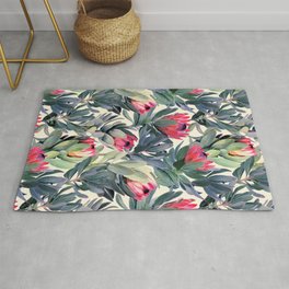 Painted Protea Pattern Area & Throw Rug