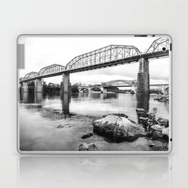 Chattanooga No. 27 Bridges and River Photography in Black & White Laptop Skin
