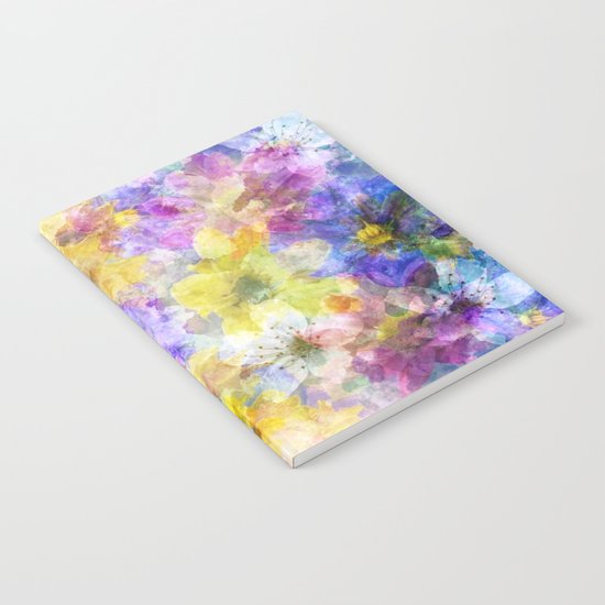 Multicolor Painterly Floral Abstract Notebook