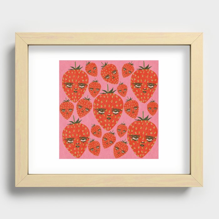 Unimpressed Strawberry Recessed Framed Print