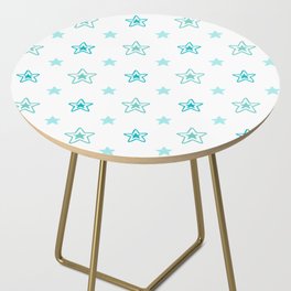 Stars White Blue Beautiful Christmas Patterns Side Table
