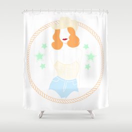 Golden Cowgirl Shower Curtain