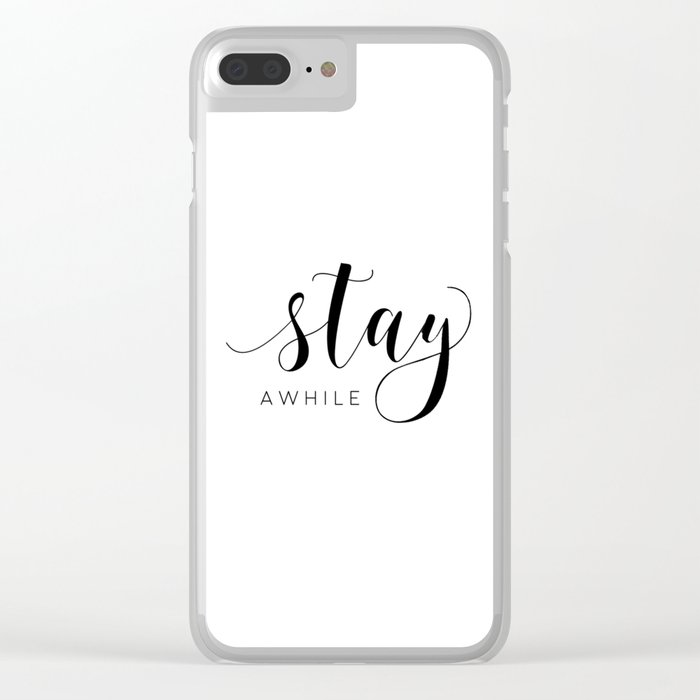 Stay Awhile Sign Modern Art Hand Lettering Calligraphy Quote
